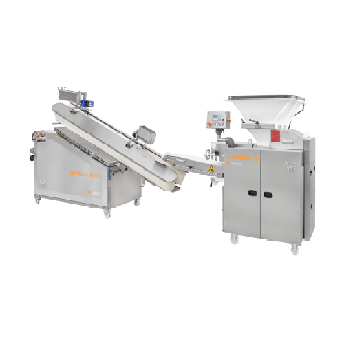 Compact bread production line for varied dough types